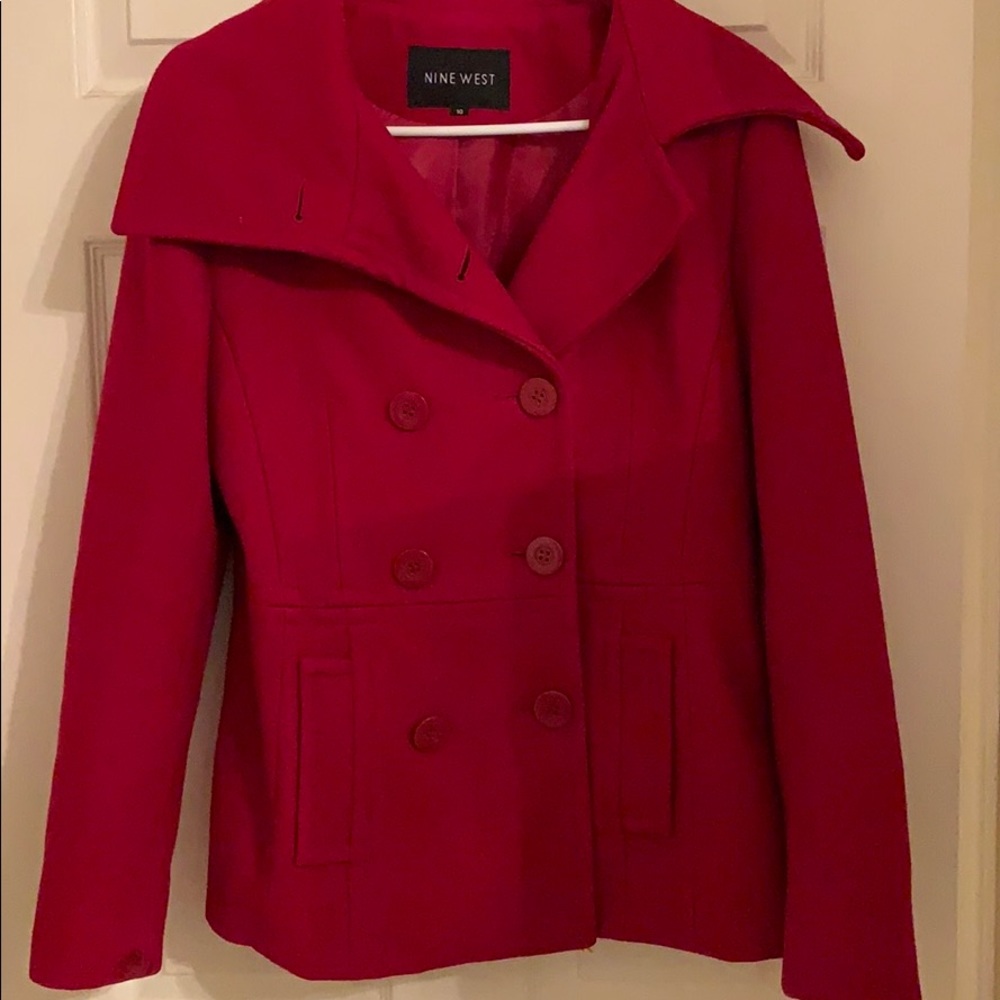 Red Nine West wool Peacoat